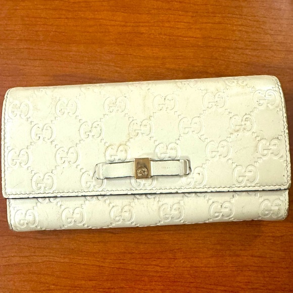 Gucci GG Guccissima Creme Snap Wallet W/Coin/Cash/Card Slots-GUC - Picture 1 of 11
